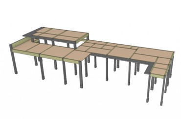 Estrutura de concreto armado em modelagem 3D